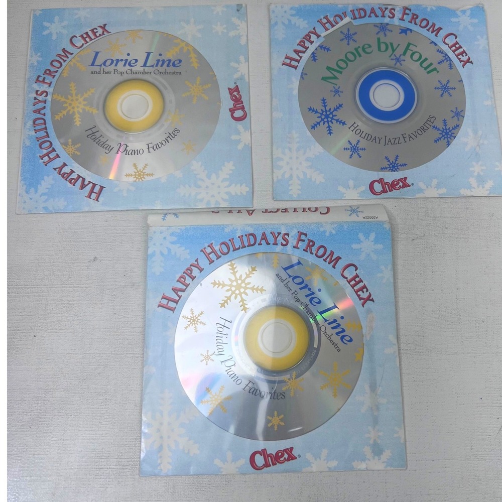 Lot of 3 Chex Holiday Music CDs 2001 Lorie Line Holiday Piano Moore by Four Jazz